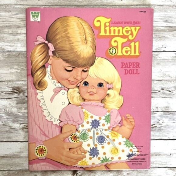 Vintage Whitman Learn With Me Timey Tell Paper Doll 1971 Uncut Paper Dolls - Picture 1 of 14